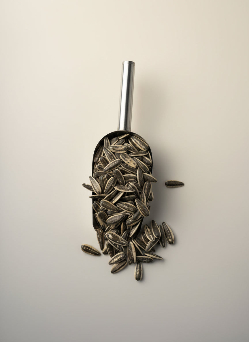 Schwarze Sonnenblumenkerne